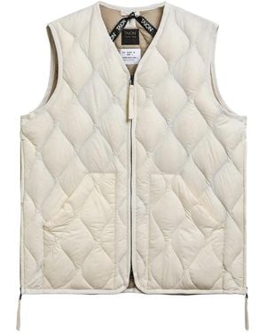 Taion Military V Neck Soft Shell Down Vest - Natural