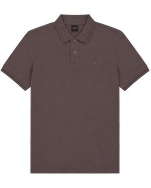 BOSS Pe Interlock Relaxed Fit Polo - Brown