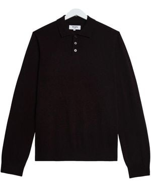 Wax London Lawrie Soft Merino Wool Polo - Black