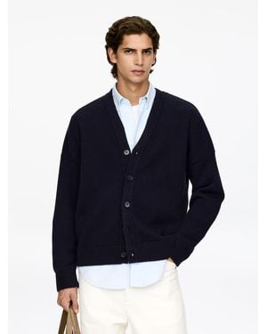 ARKET V-Neck Wool Cardigan - Blue