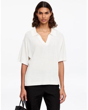 ARKET Knitted Polo Jumper - White