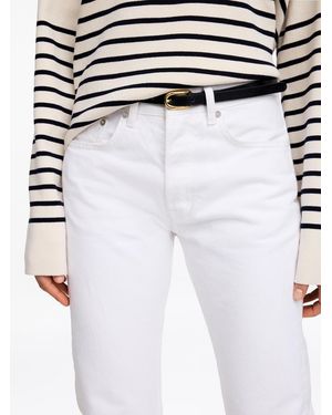 ARKET Slim Leather Belt - White