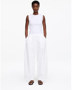 ARKET Barrel-Leg Cotton Trousers - White