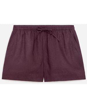 ARKET Drawstring Linen Shorts - Purple