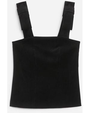 ARKET Velvet Strap Top - Black