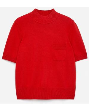 ARKET Short-Sleeve Merino Jumper - Red