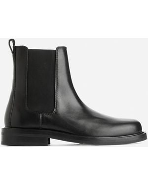 ARKET Leather Chelsea Boots - Black