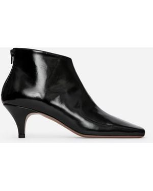 ARKET Glossy Leather Ankle Boots - Black