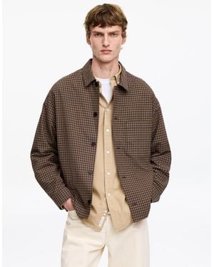 ARKET Relaxed Seersucker Shirt - Brown