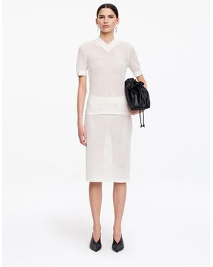 ARKET Knitted Pencil Skirt - Natural