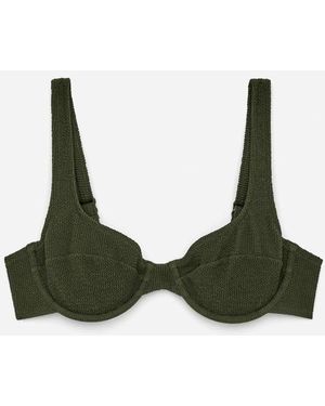 ARKET Crinkle Wired Bikini Top - Green