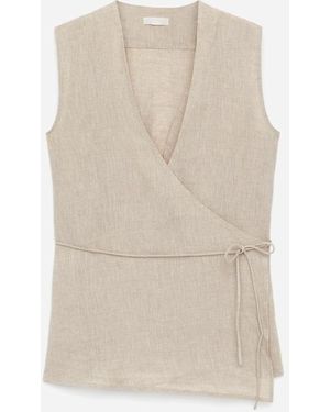 ARKET Linen Wrap Top - Natural