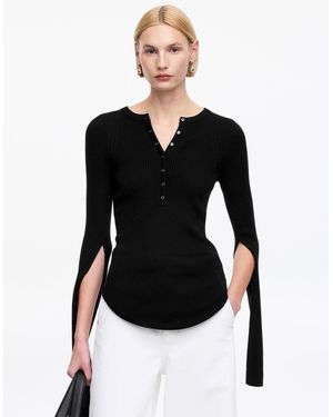 ARKET Ribbed Wool-Blend Top - Black