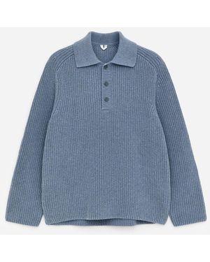 ARKET Chunky Cotton-Blend Polo - Blue