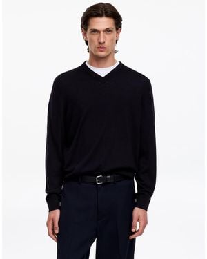 ARKET Merino V-Neck Jumper - Blue