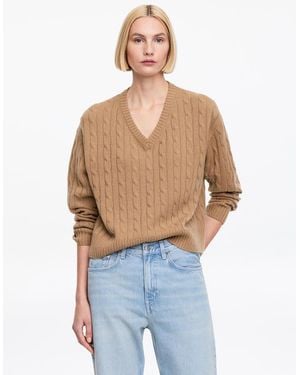 ARKET Pure Cashmere V-Neck Jumper - Natural