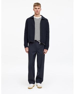 ARKET Relaxed Wool Blend Trousers - Blue