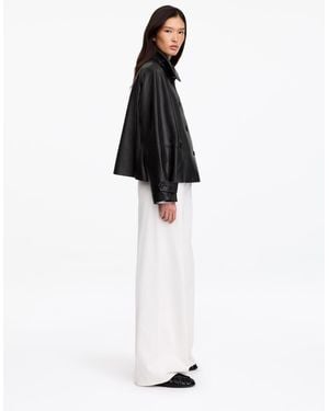 ARKET A-Line Leather Jacket - Black