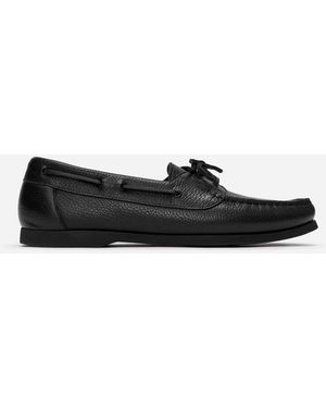 ARKET Leather Boat Shoes - White