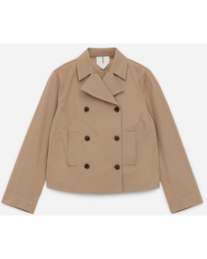 ARKET Double-Breasted Cotton Blazer - Natural