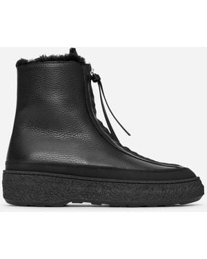 ARKET Leather Zip Boots - Black