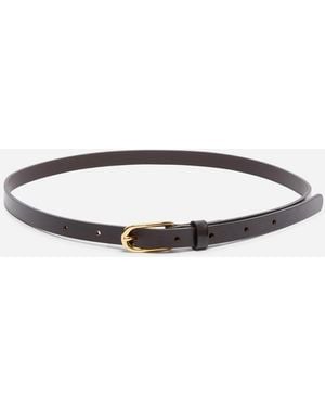 ARKET Slim Leather Belt - White