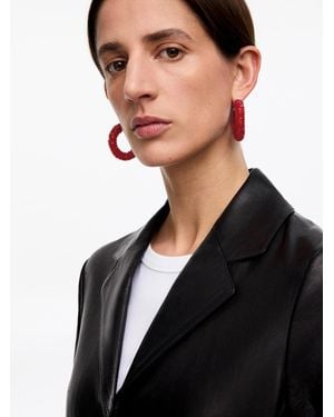 ARKET Beaded Hoop Earrings - Black