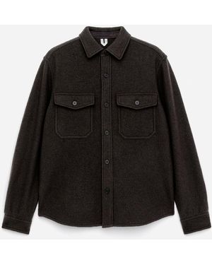 ARKET Bouclé Wool Overshirt - Black