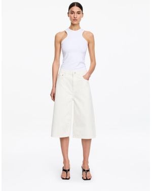 ARKET Long Denim Shorts - White