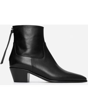 ARKET Leather Ankle Boots - Black