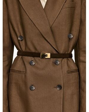 ARKET Buckle Split Suede Belt - Brown