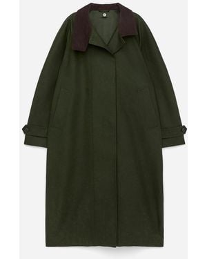 ARKET 2-In-1 Long Cotton Coat - Green