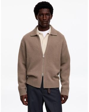 ARKET Zip Wool Cardigan - Natural