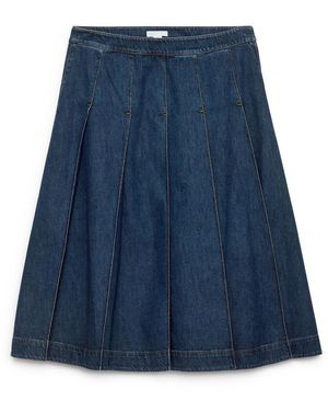 ARKET Pleated Denim Skirt - Blue