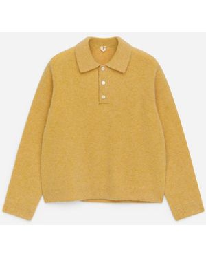 ARKET Alpaca Wool Blend Polo Shirt - Yellow