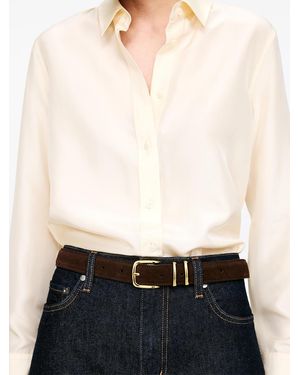 ARKET Split Suede Belt - White