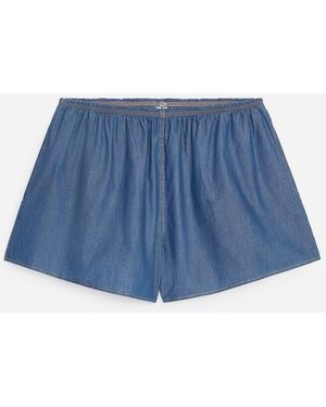 ARKET Denim Pull-On Shorts - Blue