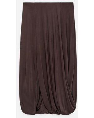 ARKET Draped Viscose Skirt - Brown