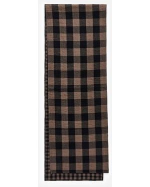 ARKET Chequered Cotton Scarf - Natural