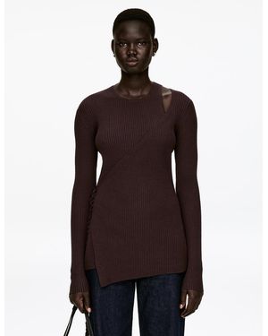 ARKET Ribbed Wrap Top - Purple