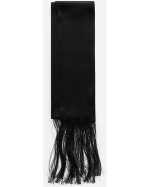 ARKET Silk Fringe Scarf - White
