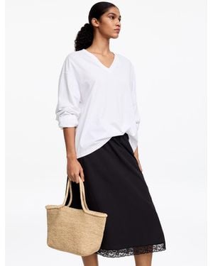 ARKET Raffia Medium Tote Bag - White