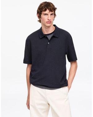 ARKET Cotton Linen Polo Shirt - Blue