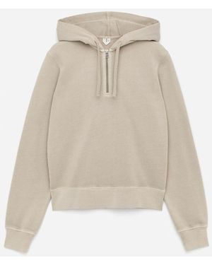 ARKET Half-Zip Cotton Hoodie - Natural