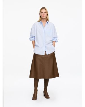 ARKET Pull-On Leather Skirt - White