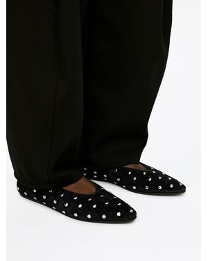 ARKET Ballerina Aus Veloursleder Mit Nieten - Schwarz