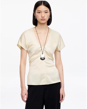 ARKET Draped Satin Top - Natural