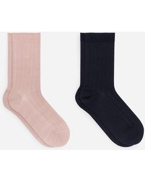 ARKET Gerippte Socken Aus Seidenmischung - Schwarz