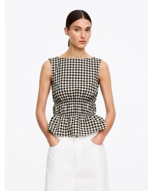 ARKET Seersucker Smock Top - White