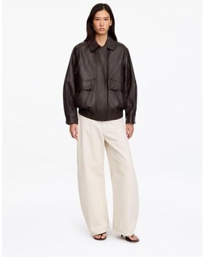 ARKET Relaxed Leather Jacket - Brown
